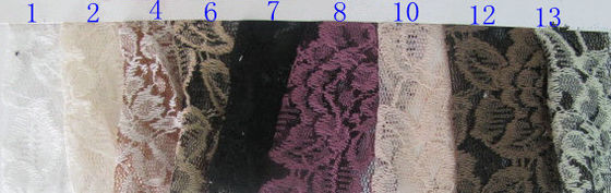 Tessuto di nylon del pizzo del cotone nero del fiore, nylon di 65% + cotone CY-LW0016 di 35%