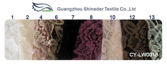 Tessuto di nylon del pizzo del cotone nero del fiore, nylon di 65% + cotone CY-LW0016 di 35%