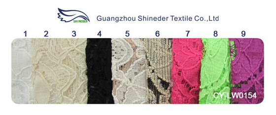 Tessuto di nylon del pizzo del cotone Strizzacervelli-Resistente, tessuto geometrico CY-LW0154 del fiore